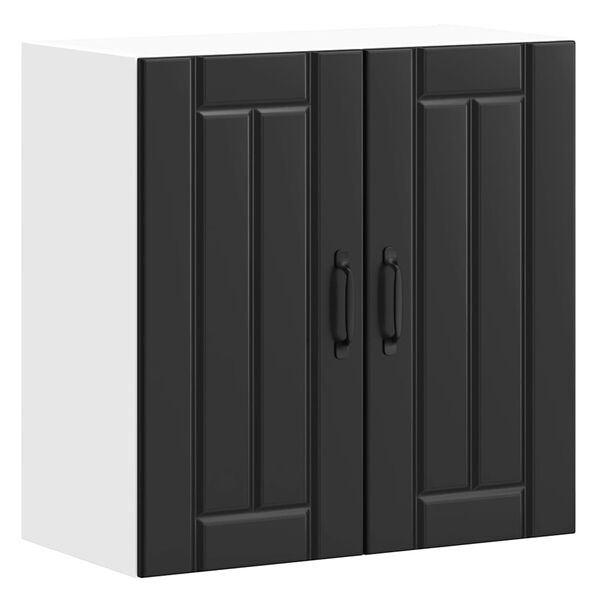 vidaXL Kuchyňsk&aacute; n&aacute;stěnn&aacute; skř&iacute;ňka "Lucca" čern&yacute; kompozitn&iacute; dřevo