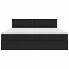 vidaXL Postel s LED p&aacute;sov&yacute;mi světly s čelo Čern&aacute; 180 x 200 cm textil