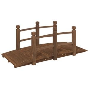 vidaXL Zahradn&iacute; můstek se z&aacute;bradl&iacute;m 150x67x56 cm masivn&iacute; smrkov&eacute; dřevo