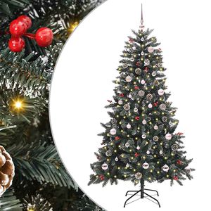 vidaXL Uměl&yacute; v&aacute;nočn&iacute; stromeček Zelen&aacute; 150 cm PVC, plast a ocel