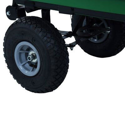 vidaXL Zahradní sklápěcí ruční vozík 300 kg 75 l zelený