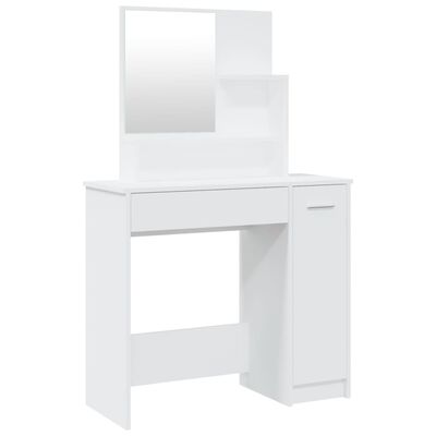 vidaXL Toaletní stolek se zrcadlem bílý 86,5 x 35 x 136 cm