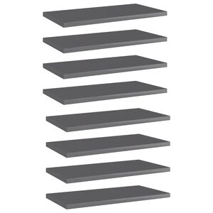 vidaXL Př&iacute;davn&eacute; police 8 ks &scaron;ed&eacute; vysok&yacute; lesk 40x20x1,5 cm dřevotř&iacute;ska