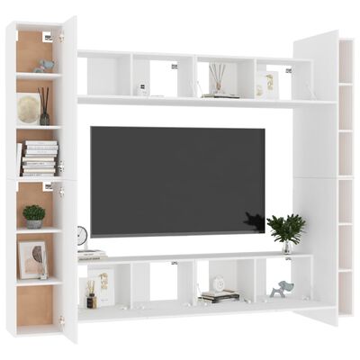 vidaXL 8dílný set TV skříněk bílý kompozitní dřevo