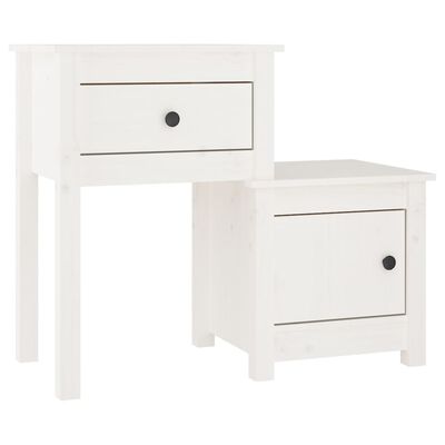 vidaXL Noční stolek bílý 79,5 x 38 x 65,5 cm masivní borové dřevo