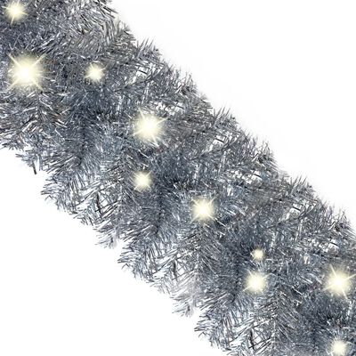 vidaXL Vánoční girlanda s LED světýlky 20 m stříbrná