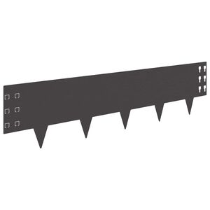 vidaXL Okraj tr&aacute;vn&iacute;ku 10 pcs 100 x 25 cm Ocel Čern&aacute;