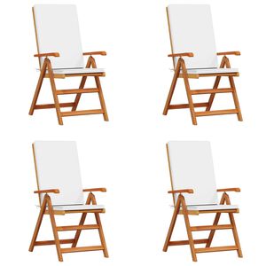 vidaXL Zahradní křeslo s polštářem 4 pcs Hnědá 57 x 71.5 x 104 cm