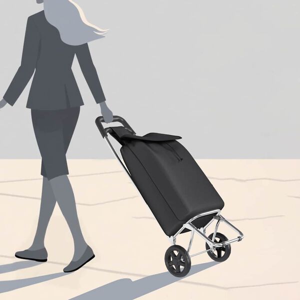 vidaXL Nákupní košík Černá 35 x 28 x 92 cm Oxfordská látka