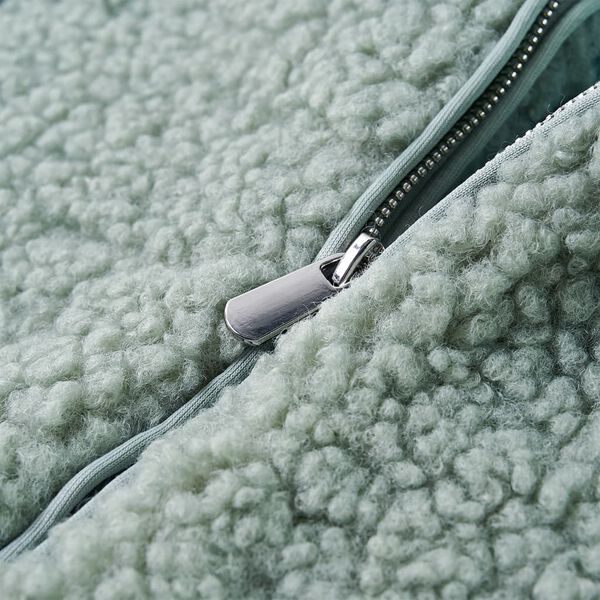 Dětská bunda s kapucí umělý kožíšek mátově zelená 104