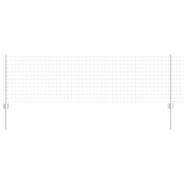 vidaXL Plot s sloupkem Stř&iacute;brn&aacute; 0,6 x 25 m Ocel