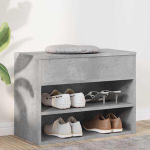 vidaXL Lavice s botn&iacute;kem betonově &scaron;ed&aacute; 60x30x45 cm kompozitn&iacute; dřevo