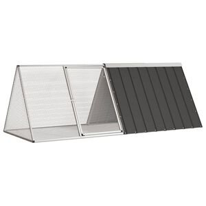 vidaXL Klec pro kr&aacute;l&iacute;ky antracitov&aacute; 201,5x80,5x71 cm pozinkovan&aacute; ocel