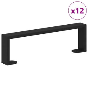 vidaXL N&aacute;bytkov&eacute; nohy 12 pcs Čern&aacute; 341 x 40,5 x 100 mm Železo
