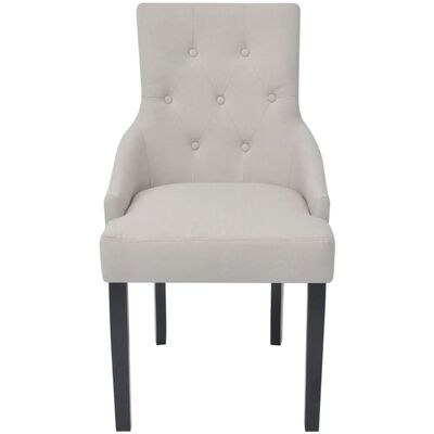 vidaXL Jídelní židle 2 ks krémově šedé textil
