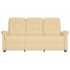 vidaXL 3místné masážní polohovací křeslo krémové látka z mikrovlákna
