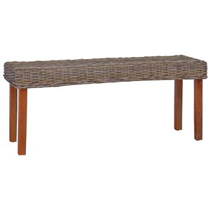 vidaXL Lavice 110 cm př&iacute;rodn&iacute; kubu ratan a masivn&iacute; mahagon