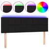 vidaXL Čelo postele s LED čern&eacute; 144x5x78/88 cm textil