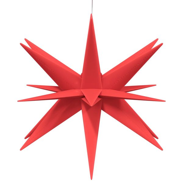 vidaXL Sv&iacute;t&iacute;c&iacute; v&aacute;nočn&iacute; hvězdy s LED 3 ks skl&aacute;dac&iacute; červen&eacute; 43 cm