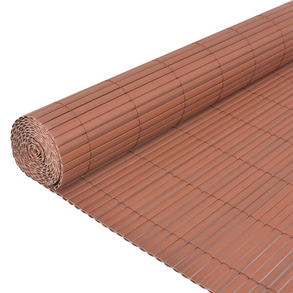 vidaXL Oboustranný zahradní plot PVC 90 x 300 cm hnědý