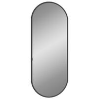 vidaXL Nástěnné zrcadlo černé 50x20 cm oválné