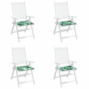 vidaXL Pol&scaron;t&aacute;ře na židle 4 ks Oxford l&aacute;tka Vzor listů 50 x 50 x 4 cm