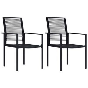 vidaXL Zahradn&iacute; židle 2 ks PVC ratan čern&eacute;