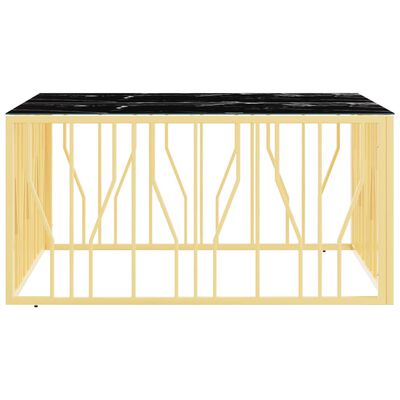 vidaXL Konferenční stolek zlatý 100 x 100 x 50 cm nerezová ocel a sklo