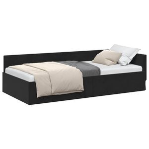 vidaXL Rohov&yacute; r&aacute;m postele s čelo Čern&aacute; 80 cm x 200 cm samet