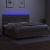vidaXL Box spring postel s matrac&iacute; a LED taupe 200x200 cm textil