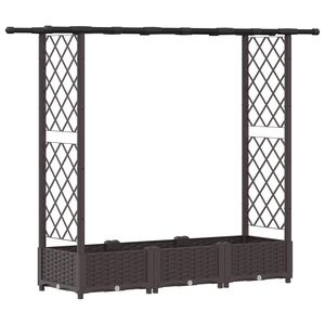 vidaXL Vyv&yacute;&scaron;en&yacute; z&aacute;hon s trel&aacute;ž&iacute; a střechou Hněd&aacute; 164 x 40 x 121 cm PP