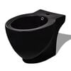 vidaXL Keramick&yacute; bidet kruhov&yacute; s otvorem pro baterii, volně stoj&iacute;c&iacute; - čern&yacute;