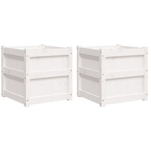 VidaXL Zahradn&iacute; truhl&iacute;ky 2 ks b&iacute;l&eacute; masivn&iacute; borov&eacute; dřevo