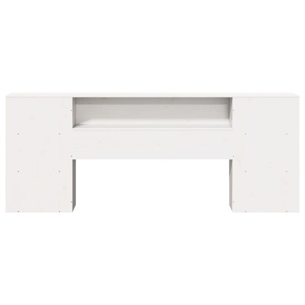 vidaXL Čelo postele s &uacute;ložn&yacute;m prostorem b&iacute;l&eacute; 180 cm masivn&iacute; borovice