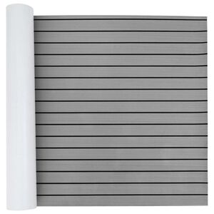 vidaXL Loďov&aacute; podložka Pruhovan&yacute; Světl&aacute; &scaron;ed&aacute; a čern&aacute; 240 x 90 cm EVA