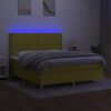 vidaXL Box spring postel s matrac&iacute; a LED zelen&aacute; 160x200 cm textil