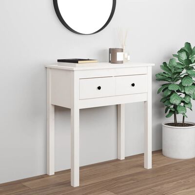 vidaXL Konzolový stolek bílý 70 x 35 x 75 cm masivní borové dřevo