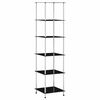 vidaXL 6patrov&aacute; police čern&aacute; 40 &times; 40 &times; 160 cm tvrzen&eacute; sklo