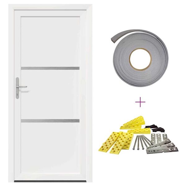 vidaXL Předn&iacute; dveře B&iacute;l&aacute; 98 x 200 cm PVC