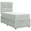 vidaXL Postel boxspring s matrac&iacute; s čelo Světle &scaron;ed&aacute; jednoduch&yacute; Samet