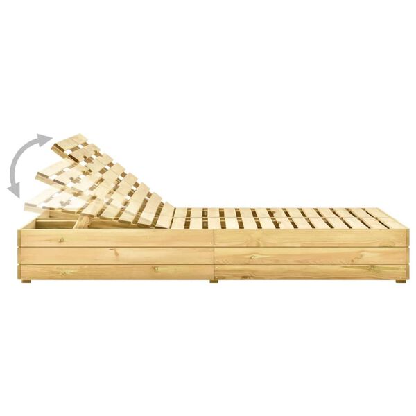 vidaXL Dvojité lehátko zeleně impregnovaná borovice