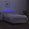 vidaXL Box spring postel s matrac&iacute; a LED kr&eacute;mov&aacute; 90x200 cm textil