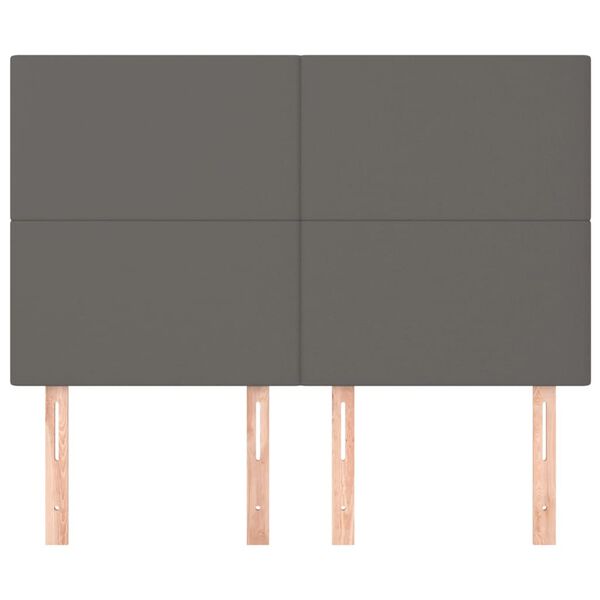 vidaXL Čelo postele šedé 144x5x118/128 cm umělá kůže