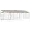 vidaXL Ps&iacute; klec s střechou Stř&iacute;brn&aacute; 800 x 200 x 256 cm Ocel a PE