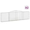 vidaXL Klenut&eacute; gabionov&eacute; ko&scaron;e 2 ks 400x30x100/120cm pozinkovan&eacute; železo
