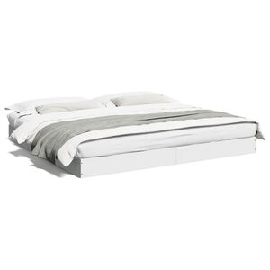 vidaXL R&aacute;m postele bez matrace b&iacute;l&yacute; 180x200cm Dřevěn&eacute; konstrukce