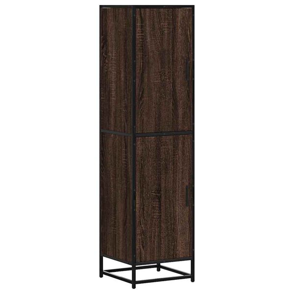 vidaXL Skř&iacute;ň highboard hněd&yacute; dub 35,5x35x139 cm kompozit a kov
