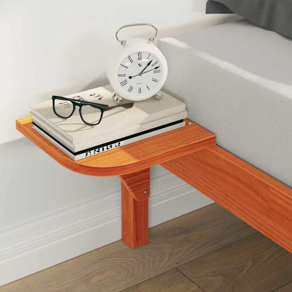 vidaXL Postelový rám s nočními stolky Voskově hnědá 160 x 210 cm