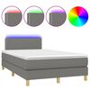 vidaXL Box spring postel s matrac&iacute; a LED tmavě &scaron;ed&aacute; 120x200 cm textil