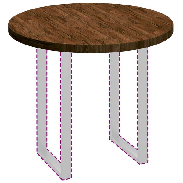 vidaXL Deska stolu Tmavě hněd&aacute; &Oslash; 90 x 4 cm Masivn&iacute; dubov&eacute; dřevo